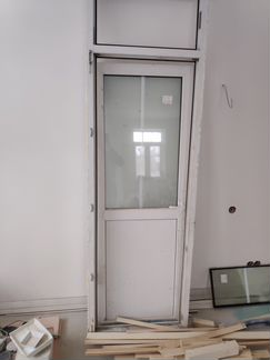 Дверь балконная с рамой и стеклопакетом 244х76см