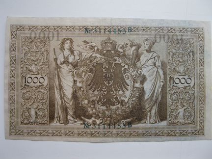 Германия 1000 марок 1910 пресс.оригинал