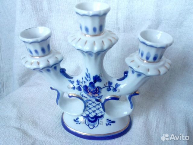 Подсвечник, гжель