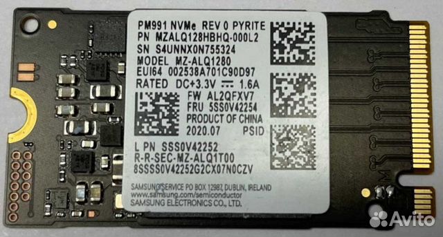 128гб samsung MZ-ALQ1280 SSD M.2 NVMe PCIe 2242