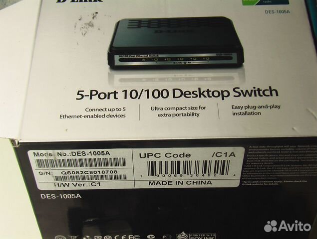Коммутатор D-link DES-1005A