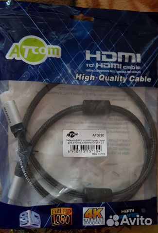 Кабель Atcom hdmi to hdmi ver. 2.0