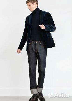 Пиджак черный Zara бархатный велюровый