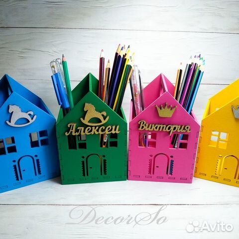 Карандашница детская органайзер, именной набор