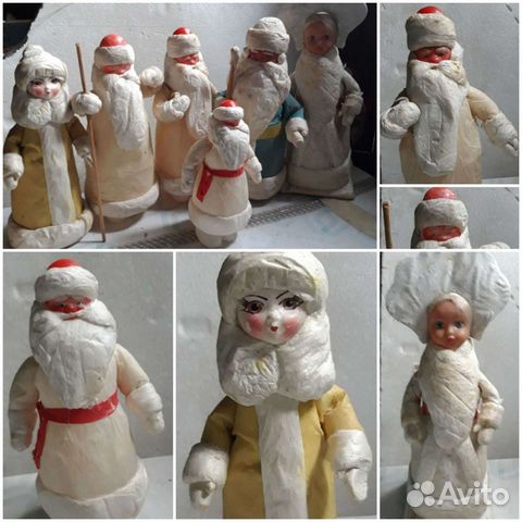 Дед мороз и снегурочка ватная СССР
