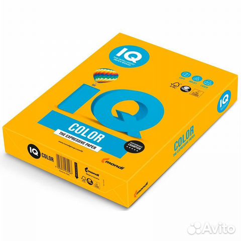 Бумага цветная IQ color, А4, 160 г/м2, 250 л