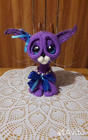 Игрушка сувенир амигуруми Котёнок