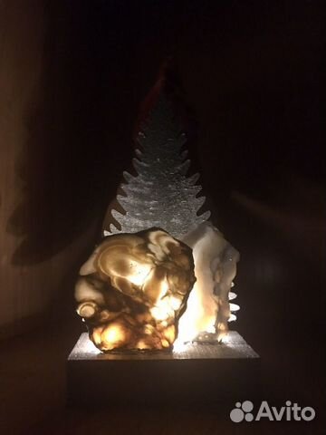 Ночник светильник с натуральным камнем агат