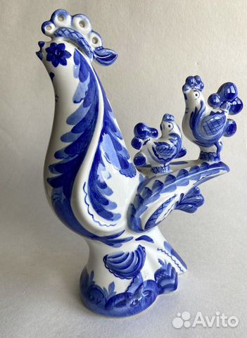 СССР Больш 29,5см Фарфоровая статуэтка. ЗиК. Петух