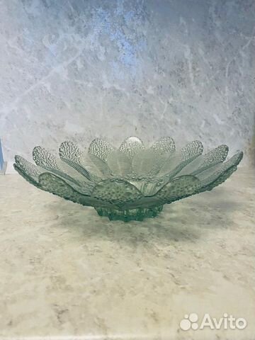 Ваза для фруктов зеленое стекло