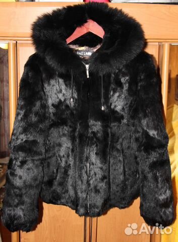 Шуба черная автоледи капюшон песец на молнии