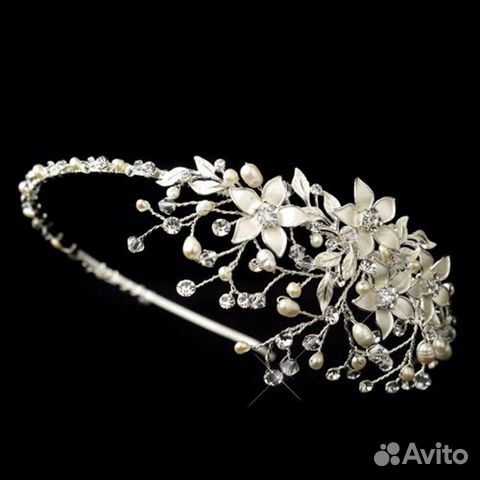 Ободок с жемчугом и кристаллами Swarovski