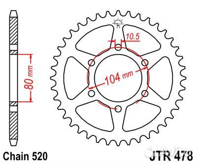 Звезда задняя JT sprockets JTR478 Звезда задняя JT sprockets JTR478