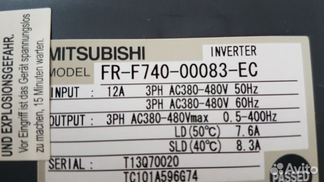 Преобразователи частоты Mitsubishi 740 0.4-55кВт