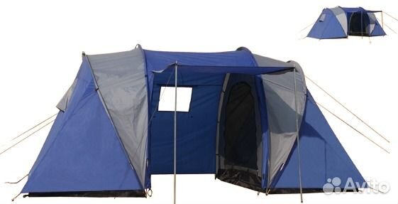 Кемпинговая четырехместная двухкомнатная палатка