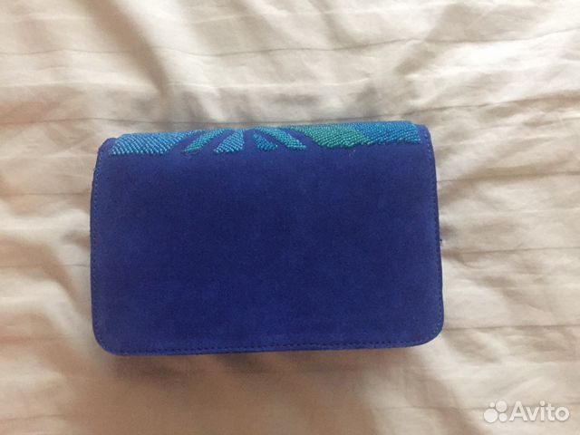 Синяя сумочка с бисером, клатч Zara