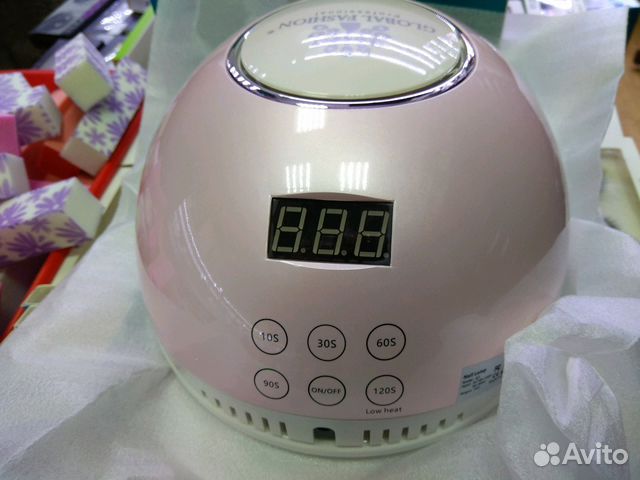 Лампа гибридная UV/LED 48Вт с вентилятором розовая Лампа гибридная UV/LED 48Вт с вентилятором розовая