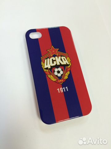 Чехол накладка iPhone 4 / 4S цска Красно-синий