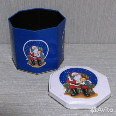 Жестяной короб-шкатулка для подарков Дед Мороз