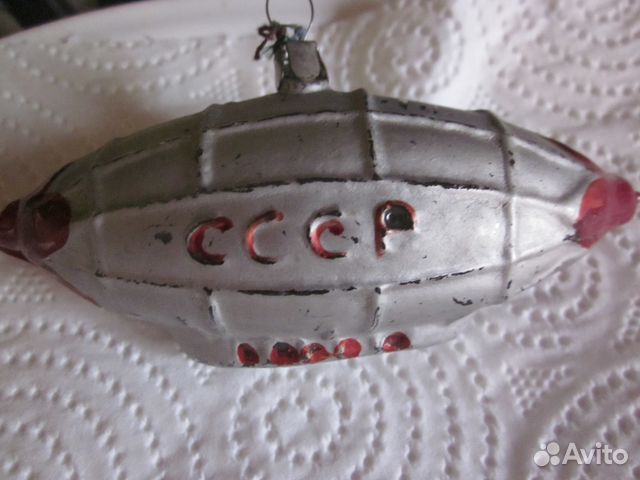 Дирижабль, елочная игрушка из СССР, агитация