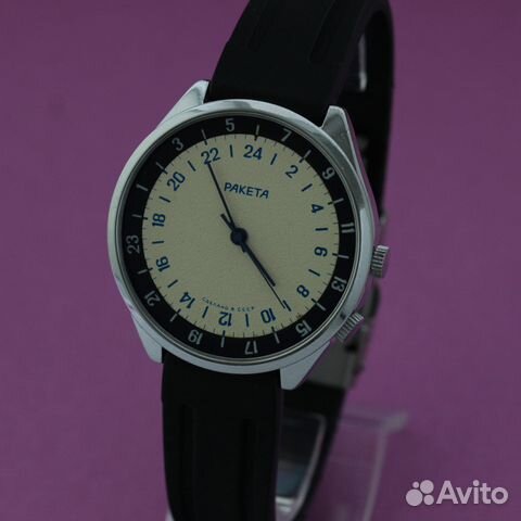 Ракета 24 часа наручные механические часы СССР в