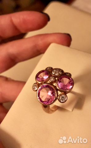 Кольцо из серебра с цирконами