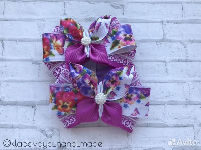Бантики для волос канзаши