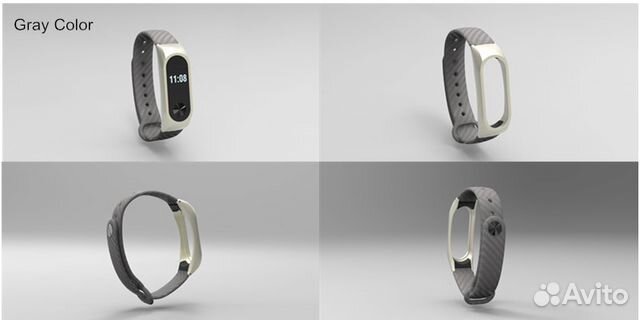 Ремешок mi band 2 карбон металл серый