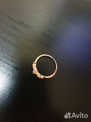 Кольцо серебряное (позолота) с цирконом, размер 7