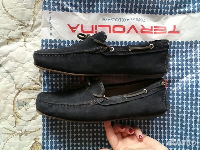Мокасины Massimo Dutti, размер 42, синие, замша Мокасины Massimo Dutti, размер 42, синие, замша