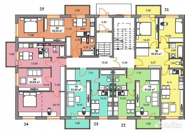 3-к квартира, 63 м², 3/4 эт.