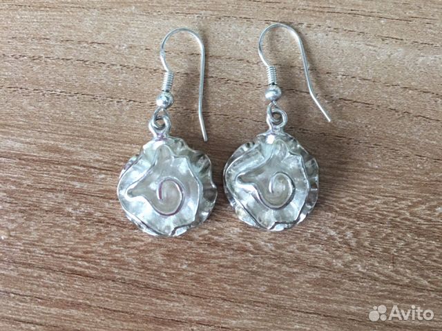 Серебряный комплект серьги и кольцо Италия