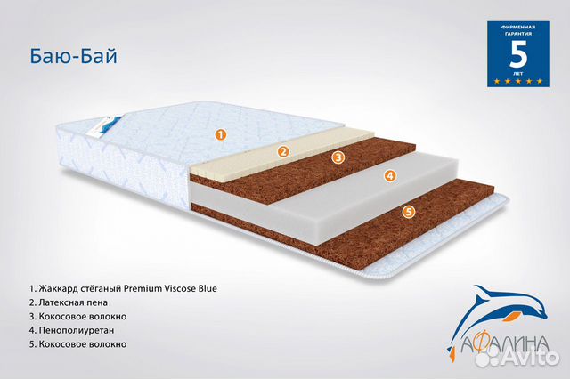Матрас Афалина Баю-Бай 120x60 Матрас Афалина Баю-Бай 120x60