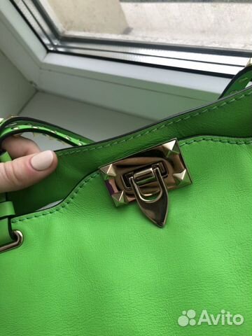 Сумка шоппер зелёная Valentino