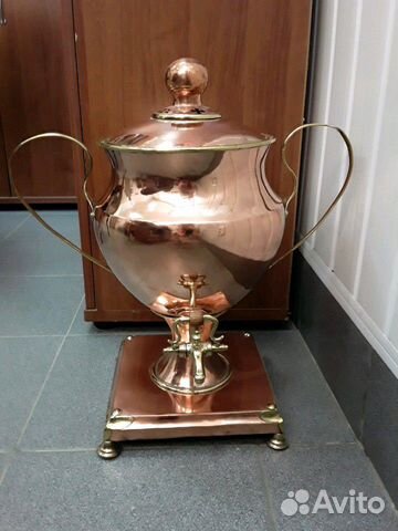 Самовар угольный на дровах 5 л Медный