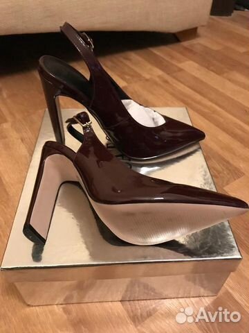 Туфли лаковые новые бордовые / винные на ремне 37 Туфли лаковые новые бордовые / винные на ремне 37