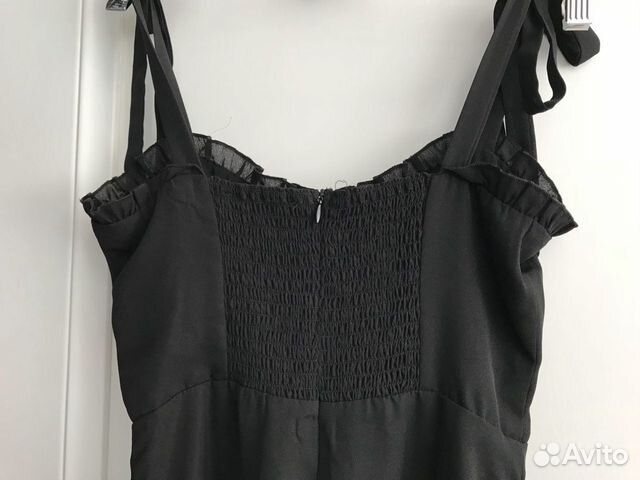 Платье мини чёрное бретельки вечернее шифон