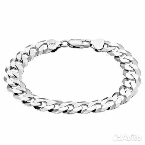 Серебряный мужской плоский браслет, плетение Панци Серебряный мужской плоский браслет, плетение Панци