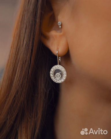 Серьги Chopard White Gold Happy Diamonds Drop