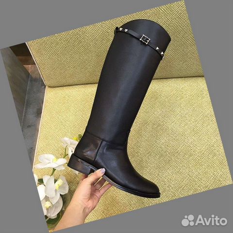 Сапоги зимние кожаные Valentino