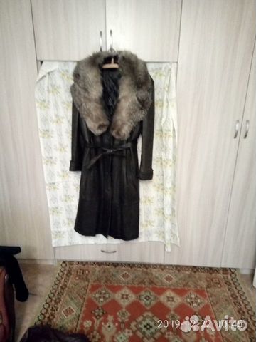 Пальто кожаное
