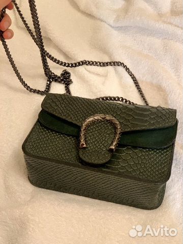 Сумка кроссбоди из натуральной кожи. Дракон