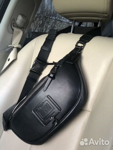 Мужская поясная чёрная Coach оригинал в наличии