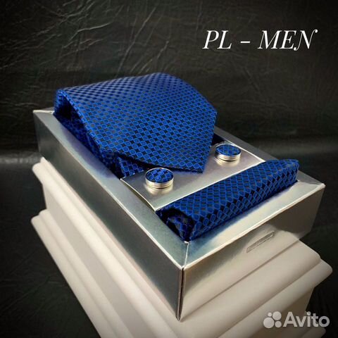 Мужской Набор галстук запонки платок