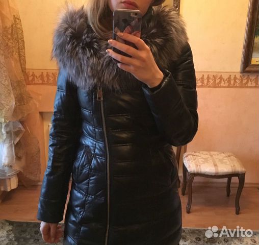 Кожаный пуховик новый Кожаный пуховик новый