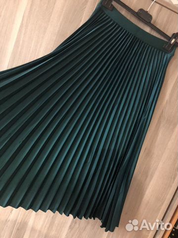 Юбка плиссе изумрудная H&M Zara Юбка плиссе изумрудная H&M Zara