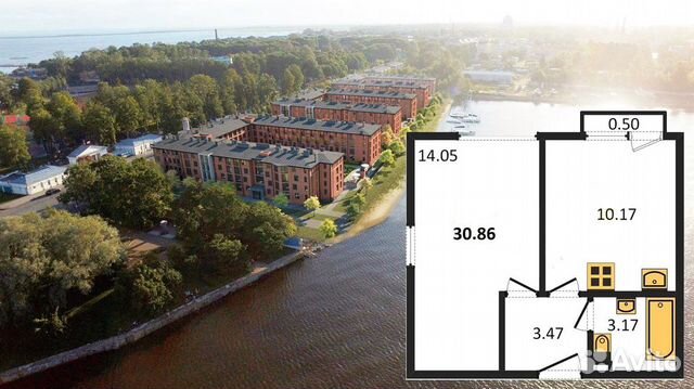 1-к квартира, 30.9 м², 2/4 эт.