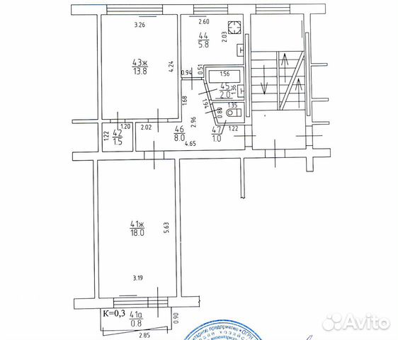 2-к квартира, 51 м², 2/5 эт. 2-к квартира, 51 м², 2/5 эт.