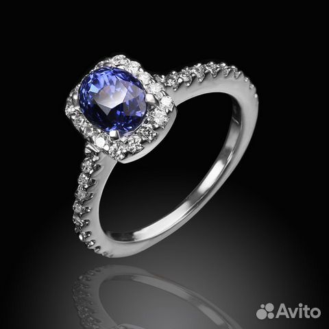 Кольцо бел.зол. с сапфир. 1,41 ct и брилл. 0,45 ct