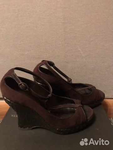 Туфли Bottega Veneta, Itali, оригинал, замша темно Туфли Bottega Veneta, Itali, оригинал, замша темно